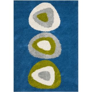 Deco Quad Blue Shag Rug (8 X 10)