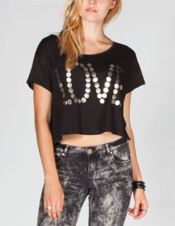 Foil Love Womens Crop Tee Black In Sizes Large, Small, Medium For Wom