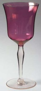 Unknown Crystal Unk3812 Water Goblet   Ruby Flash Bowl, Clear Stem