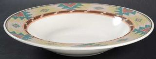 Mikasa Cimmaron Large Rim Soup Bowl, Fine China Dinnerware   Green, Brown, Orang