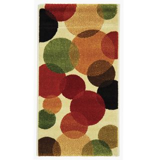 Fine spun Bubbles Cream/ Multi Area Rug (2 X 37) (IvoryPattern GeometricMeasures 0.375 inch thickTip We recommend the use of a non skid pad to keep the rug in place on smooth surfaces.All rug sizes are approximate. Due to the difference of monitor color