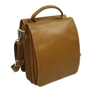 Piel Leather Double Flap over Shoulder Bag 2899 Saddle Leather