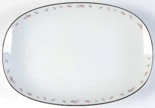 Noritake Nicosia 13 Oval Serving Platter, Fine China Dinnerware   Pink Flowers,