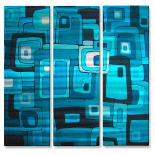 Blue Jazz I 3 piece Metal Wall Decor Set (LargeSubject AbstractImage dimensions 23.5 inches tall x 26 inches wide )