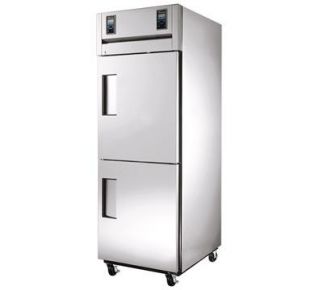 True 28 Reach In Refrigerator/Freezer   2 Solid Half Doors, Stainless Exterior