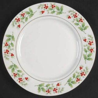 Gibson Designs Christmas Delight Salad Plate, Fine China Dinnerware   Green Holl