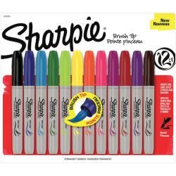 Sharpie Brush Tip Markers 12/pkg