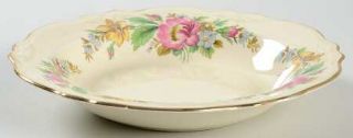 Homer Laughlin  Cac186 Rim Soup Bowl, Fine China Dinnerware   Virginia Rose,Pink