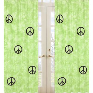 Lime Groovy Peace Sign Tie Dye 84 inch Curtain Panel Pair (Lime & Black Construction Rod pocketPocket measures 1.5 inches deepLining NoneDimensions 42 inches wide x 84 inches longMaterials CottonCare instructions Machine WashableThe digital images w