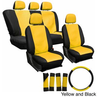Oxgord Pu Synthetic Leather 17 piece Seat Cover Set For Quality Imitation Leather Seats
