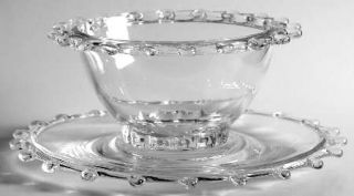 Heisey Lariat (Blown) Mayonnaise Bowl and Underplate   5040, Stemware Blown, Pre