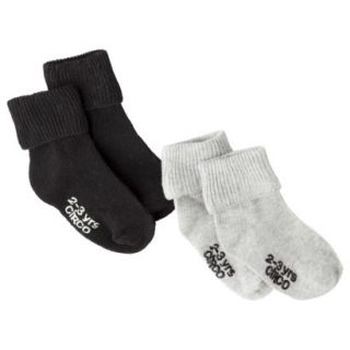 Circo Infant Toddler Boys 2 Pack Casual Socks   Black/Grey 2T/3T