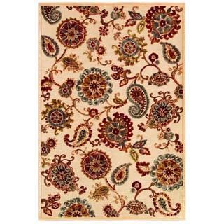Cire Marlow Antique Cream/ Ruby Power loomed Area Rug (311 X 55)