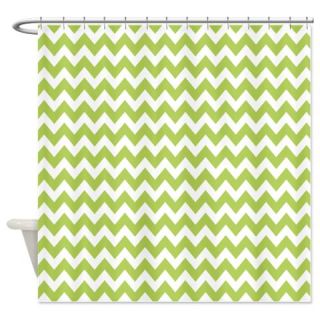  Lime and White Chevron Zigzag Pattern Shower Curta  Use code FREECART at Checkout