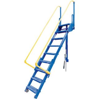 Vestil Extendable Rolling Step Ladder   9 Step Model, 146in.L x 39in.W x 20in.D,