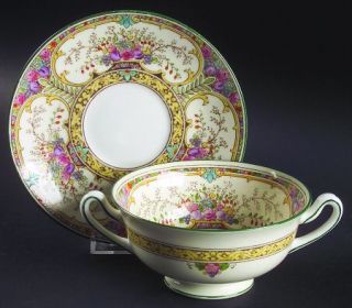 Wedgwood St. Austell Footed Cream Soup Bowl & Saucer Set, Fine China Dinnerware