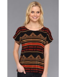 The Portland Collection by Pendleton Helvetia Dolman Silk Blouse Womens Short Sleeve Pullover (Multi)