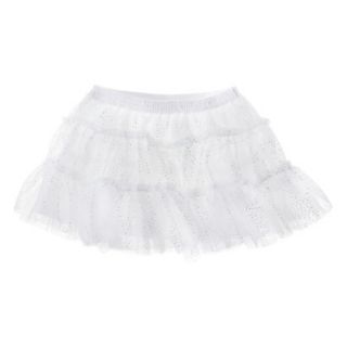 Cherokee Infant Toddler Girls Full Glitter Skirt   Fresh White 12 M