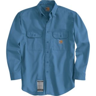 Carhartt Flame Resistant Twill Shirt with Pocket Flap   Blue, 3XL, Tall Style,