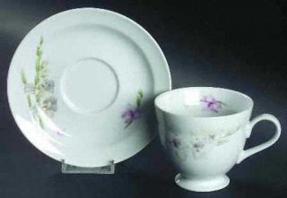 Mikasa Flower Of The Month Footed Cup & Saucer Set, Fine China Dinnerware   Natu