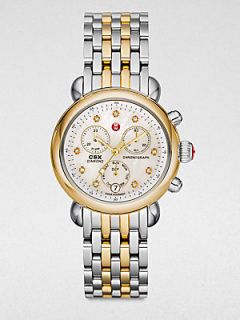 Michele Watches Two Tone Stainless Steel Chronograph Watch   Gold Silver