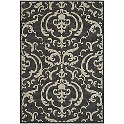 Indoor/ Outdoor Bimini Black/ Sand Rug (67 X 96) (BlackPattern GeometricMeasures 0.25 inch thickTip We recommend the use of a non skid pad to keep the rug in place on smooth surfaces.All rug sizes are approximate. Due to the difference of monitor colors