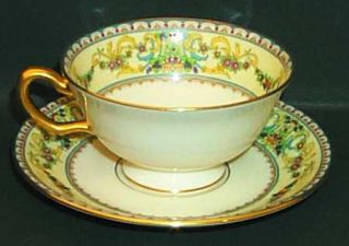 Lenox China Renaissance Footed Cup & Saucer Set, Fine China Dinnerware   Enamell