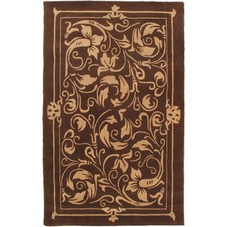 Hand tufted Elegance Brown Wool Rug (5 X 8)
