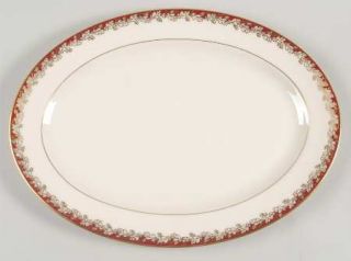 Lenox China Oakleaf Maroon 13 Oval Serving Platter, Fine China Dinnerware   Gol
