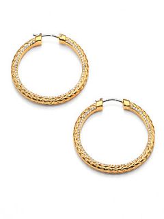 Michael Kors Braided Hoop Earrings/1.25   Gold