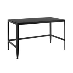 Black Retro Office Desk/ Drafting Table (BlackMaterials Metal frame and glass Glass Tempered white glass topDimensions 47 inches long x 24 inches wide x 29 inches highWeight capacity of 50 pounds equally distributedAssembly required  )