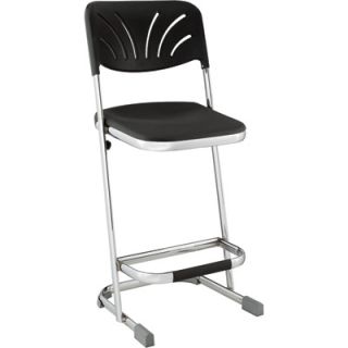 National Public Seating Ergonomic Z Stool with Backrest and Footrest, 24in.H,