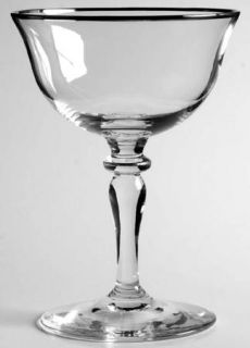 Reizart Nimbus Champagne/Tall Sherbet   Stem #933, Platinum Trim On Bowl