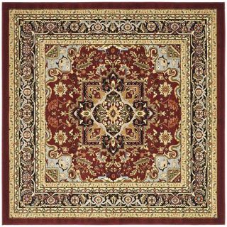 Lyndhurst Collection Red/black Area Rug (6 Square)