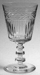 Rock Sharpe 1002 5 Water Goblet   Clear, Criss Cross & Laurel Cut Bowl