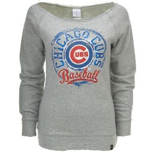 Chicago Cubs 5th and Ocean MLB Womens Mock Twist Scoop Long Sleeve Raglan Sweatshirt