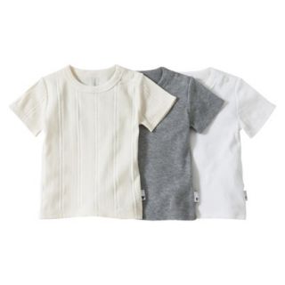 Burts Bees Baby Infant Toddler Boys Short Sleeve Tee Set   Ivory/Grey/White 12