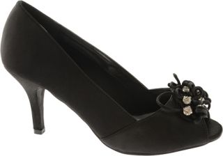 Womens Annie Ciel   Black Satin Ornamented Shoes