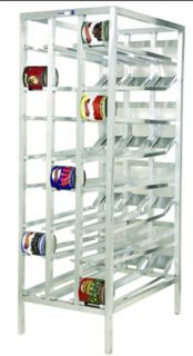 Channel Front Loading Mobile Can Rack w/ 156 Can Capacity, Aluminum