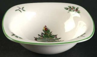 Spode Christmas Tree Green Trim Individual Dip Bowl/Plate, Fine China Dinnerware