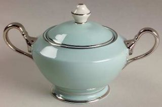 Castleton (USA) Castleton Turquoise Sugar Bowl & Lid, Fine China Dinnerware   Tu