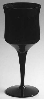 American Manor Ebony Water Goblet   Stem #17703, Solid Black, Smooth Stem