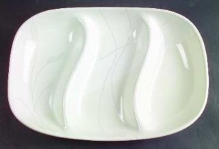 Pfaltzgraff Linea 3 Part Relish, Fine China Dinnerware   Gray On White Floral, C