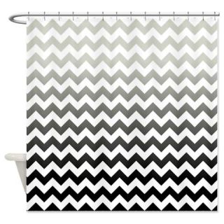  Gray and Black Ombre Chevron Stripes Shower Curtai  Use code FREECART at Checkout