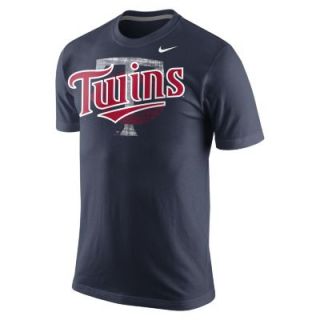 Nike Tri Blend Wordmark Logo 1.4 (MLB Twins) Mens T Shirt   Dark Navy