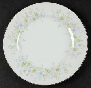 Ekco China Serenade Salad Plate, Fine China Dinnerware   Yellow Flowers, Blue Le