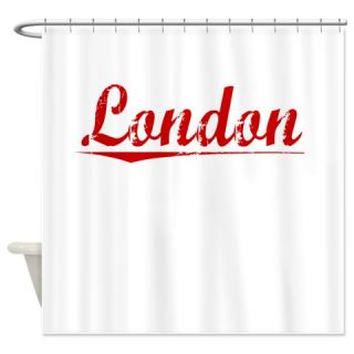  London, Vintage Red Shower Curtain  Use code FREECART at Checkout