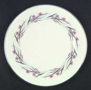 Haviland Serenade Dinner Plate, Fine China Dinnerware   Ny,Pink Flowers,Platinum
