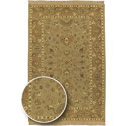 Hand knotted Sangli Collection Wool Rug (10 X 14) (BeigePattern OrientalMeasures 0.625 inch thickTip We recommend the use of a non skid pad to keep the rug in place on smooth surfaces.All rug sizes are approximate. Due to the difference of monitor color