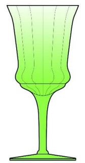 Tiffin Franciscan 15028 Green Water Goblet   Stem #15028         All Green